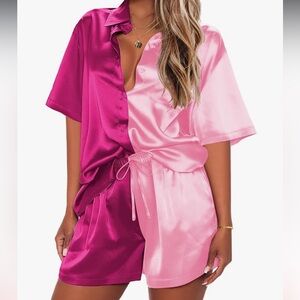 Silky Two Tone Pink Pajamas